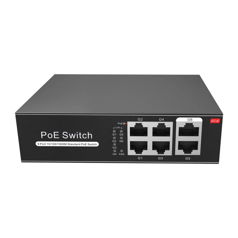Switch PoE 4 Puertos PoE + 2 Uplink RJ45
