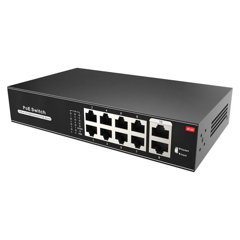 Switch PoE 8 Puertos PoE + 2 Uplink RJ45