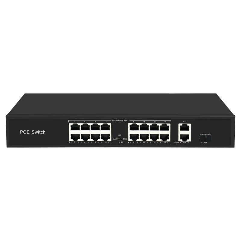 Switch PoE 16 Puertos RJ45 + 2 RJ45 Uplink