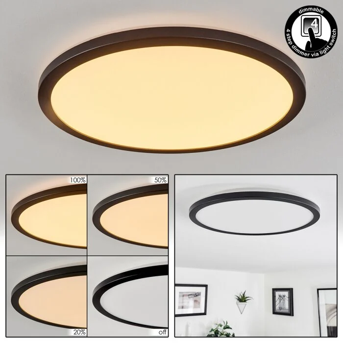 Tamesch Lámpara de Techo LED Negro, 1 luz