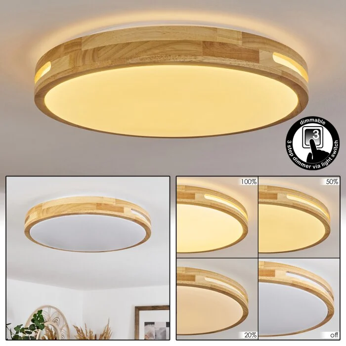 Tikkala Lámpara de Techo LED Crudo, 1 luz