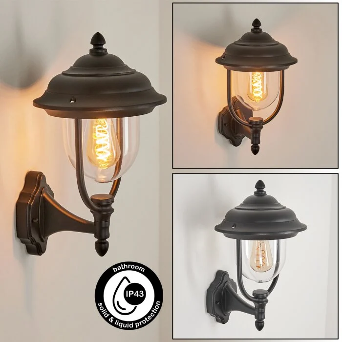 Tingha Aplique para exterior Negro, 1 luz
