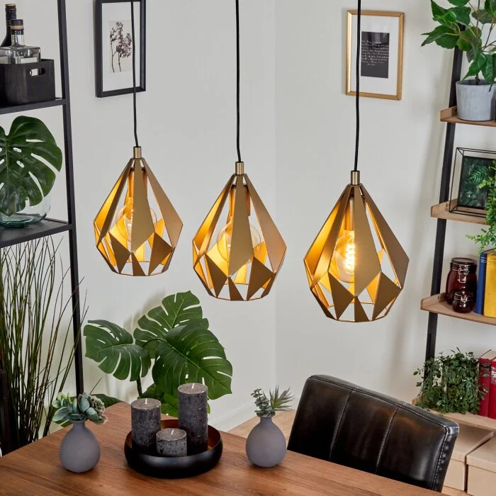 Tobas Lámpara Colgante dorado, 3 luces