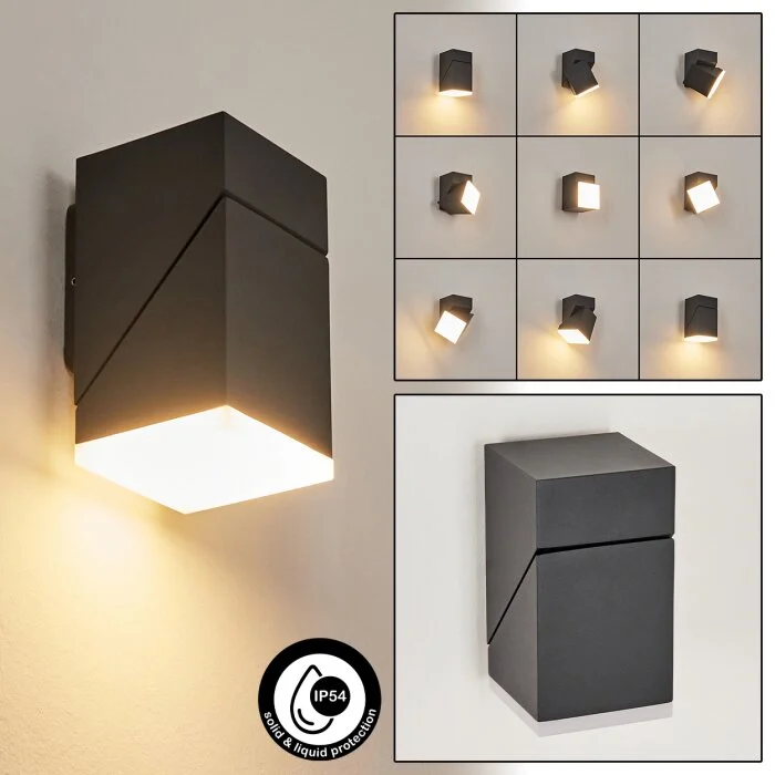 Toogong Aplique para exterior LED Antracita, 1 luz
