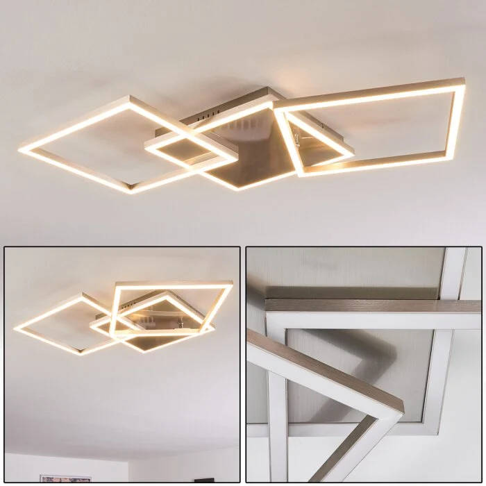 Torres Lámpara de Techo LED Níquel-mate, 3 luces