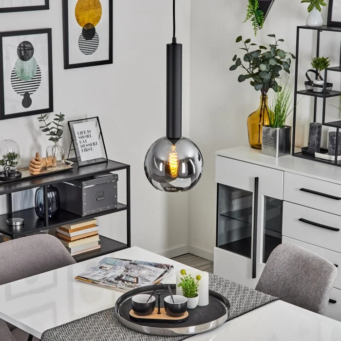 Trezeste Lámpara Colgante Negro, 1 luz
