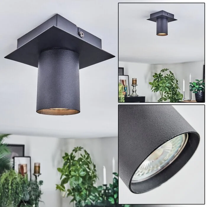 Udena Plafones LED Negro, 1 luz