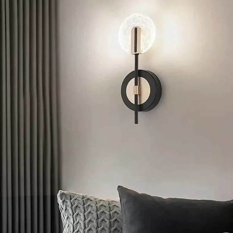 Apliques para pared led creativo de dos círculos para dormitorio