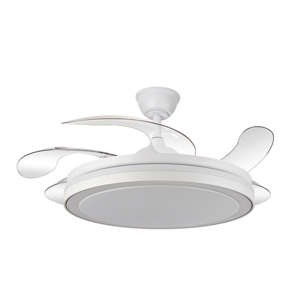 Ventilador de Techo LED Blanco 80W  Metal / ABS / Policarbonato Motor DC Temporizador Mando a Distancia Palas Retráctiles  Verano e Invierno