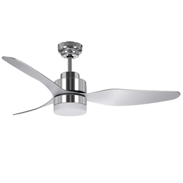 Ventilador de Techo LED  12W Cromo  Motor DC Verano e Invierno 4000K con Mando a Distancia
