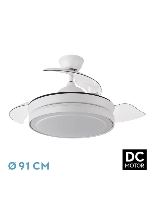 Ventilador Alto Rendimiento Retráctil Blanco 91cm