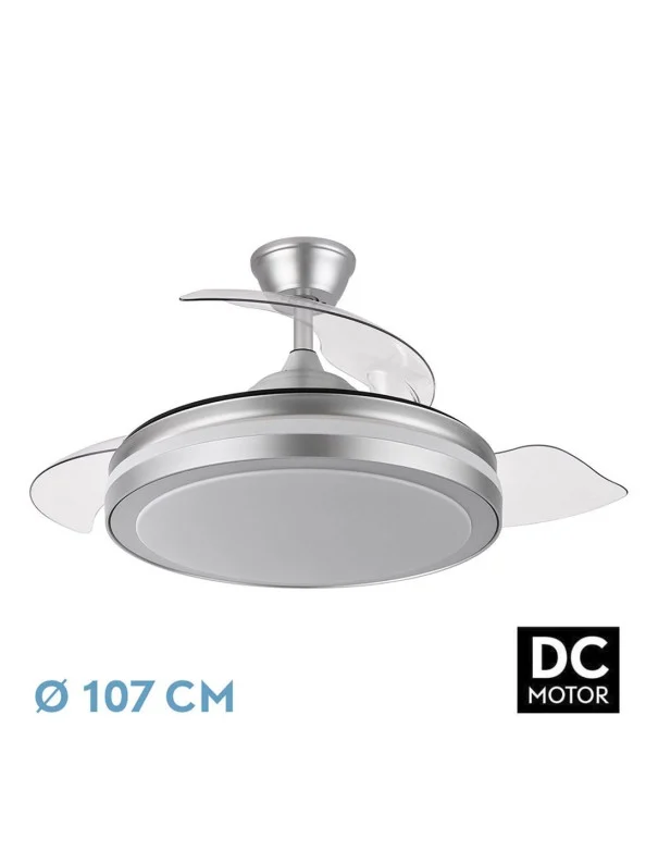 Ventilador Alto Rendimiento Retráctil Plata