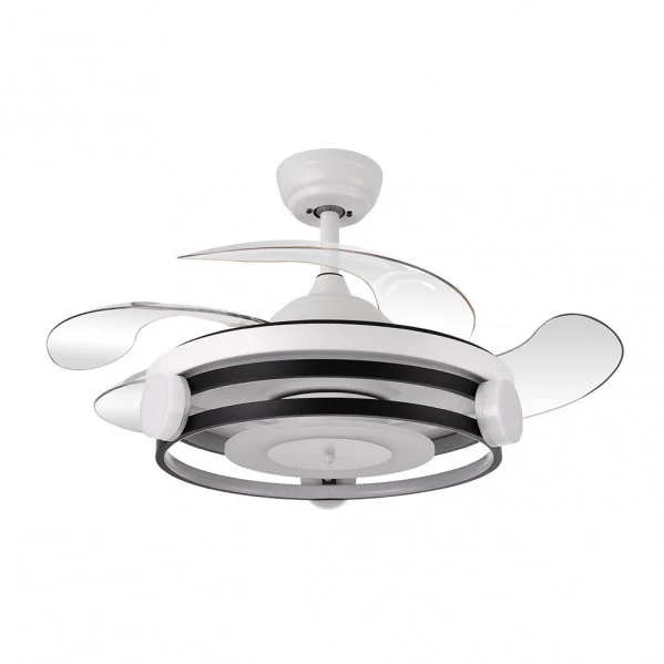 Ventilador de Techo LED  72W Blanco  Motor DC Verano e Invierno 3000+4000+6000 con Mando a Distancia y Palas Retráctiles