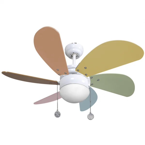 Ventilador de Techo Colores pasteles 1XE27 Motor AC Verano e Invierno