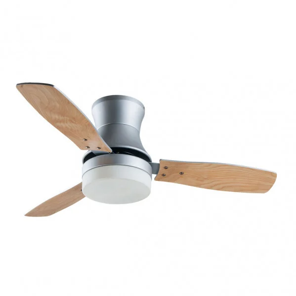 Ventilador de Techo    Níquel / Haya – Plata 2XE27 Motor AC Verano e Invierno con Mando a Distancia y Palas Reversibles