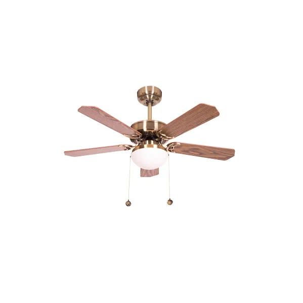 Ventilador de Techo    Cuero / Cerezo – Nogal 2XE27 Motor AC Verano e Invierno y Palas Reversibles