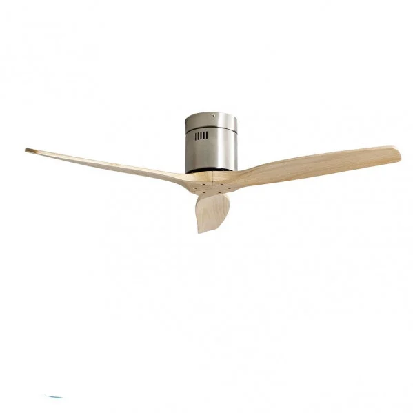 Ventilador de Techo Sin Luz   Níquel / Haya  Motor DC Verano e Invierno con Mando a Distancia