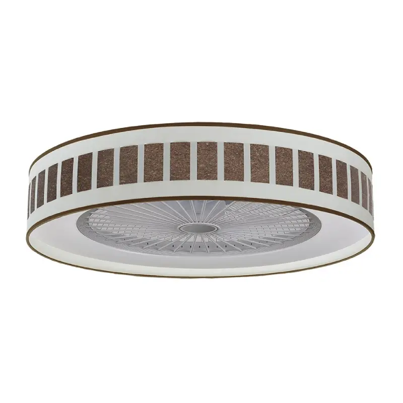 Ventilador de Techo LED Blanco / Oxido 72W  Metal / Textil / Policarbonato Motor AC con Temporizador Mando a Distancia Palas Retráctiles  Verano