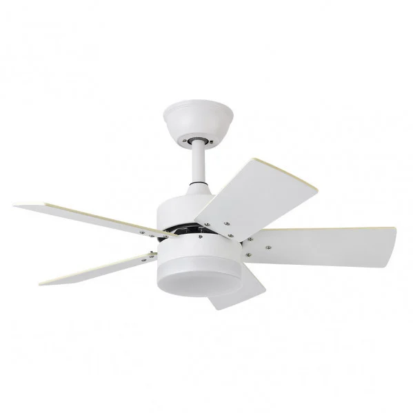Ventilador de Techo LED  36W Blanco/Blanco-Blanco/Haya  Motor DC Verano e Invierno 3000+4000+6000 con Mando a Distancia y Palas Reversibles