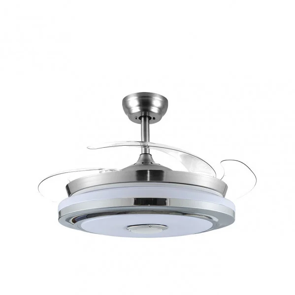 Ventilador de Techo LED 72W Níquel  Motor DC Verano e Invierno 3000+4000+6000+RGB con Mando a Distancia y Palas Retráctiles