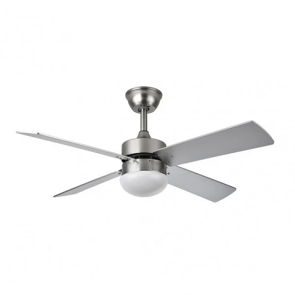 Ventilador de Techo    Níquel / Plata – Haya 2XE27 Motor DC Verano e Invierno con Mando a Distancia y Palas Reversibles