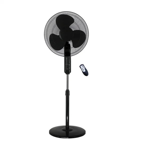 Ventilador de Pie Negro 45W Metal / Policarbonato Motor AC con Mando a distancia incluido