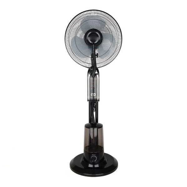 Ventilador de Pie Negro 80W Metal / Policarbonato Motor AC con Nebulizador Agua 3 Litros y Mando a distancia incluido