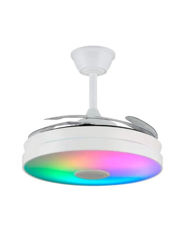 Ventilador de Techo Blanco Bluetooth RGB