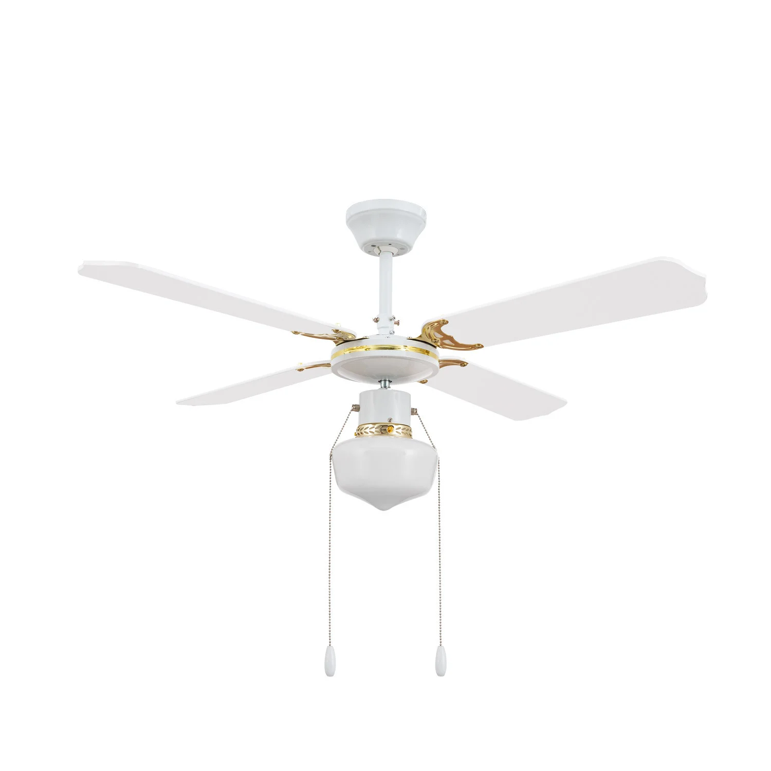 Ventilador de Techo Blanco / Marrón 1XE27 AC con Palas Reversibles