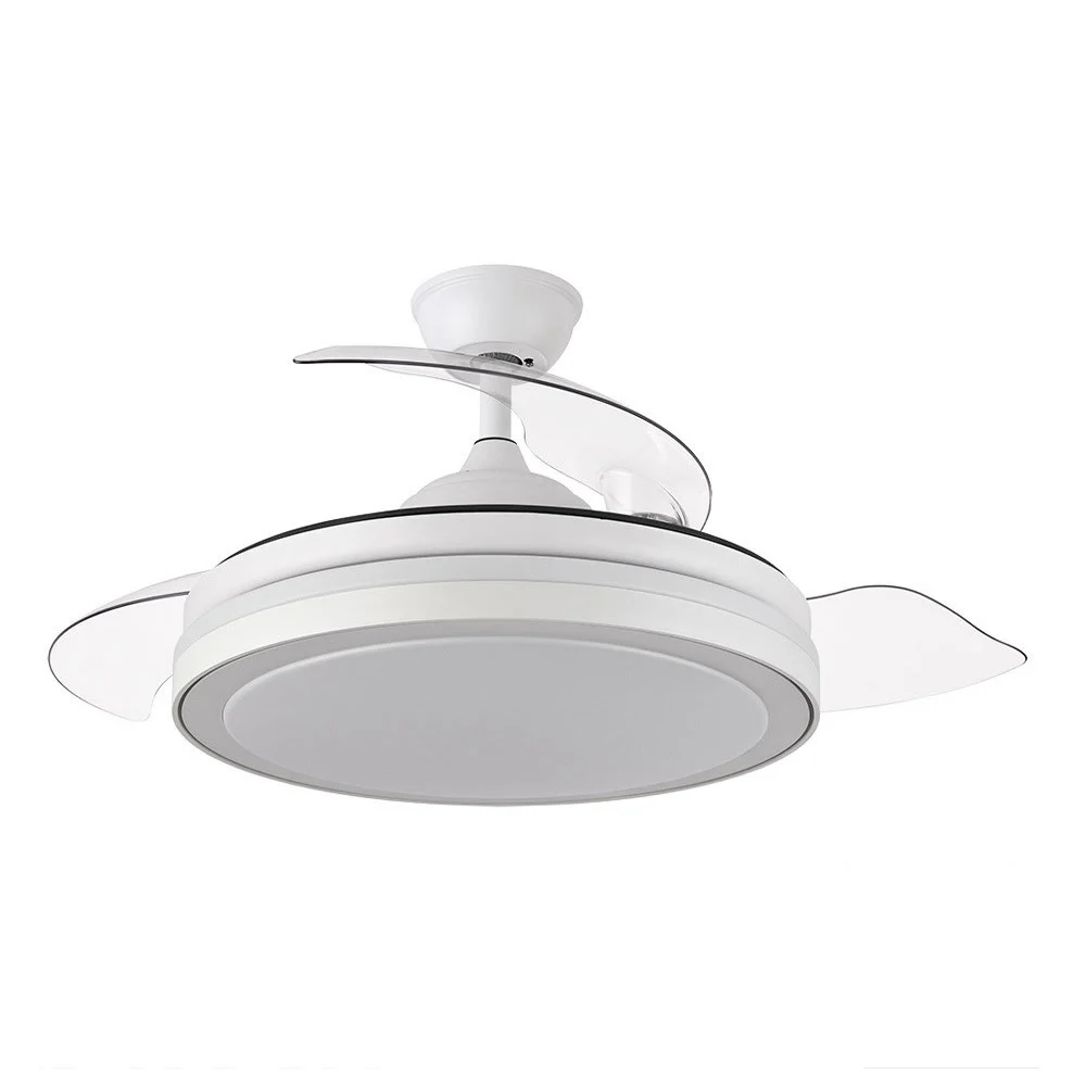 Reacondicionado – Ventilador de Techo LED 59 W Blanco Motor DC Verano e Invierno 3000+4000+6000 con Mando a Distancia y Palas Retráctiles