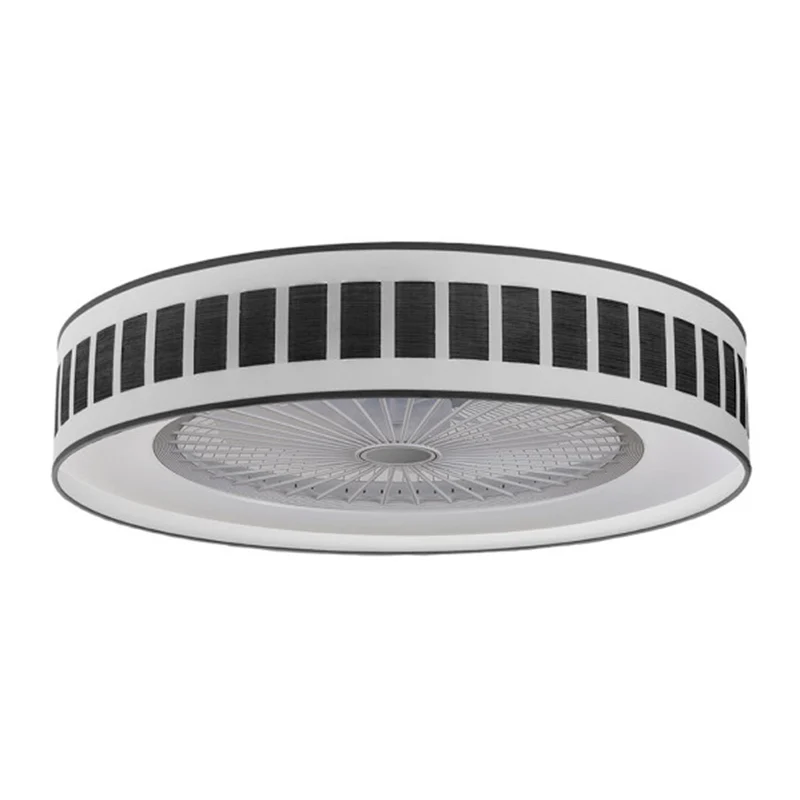 Ventilador de Techo LED Blanco/Madera Negra 72W  Metal/Textil/Policarbonato Motor AC con Temporizador Mando a Distancia Palas Retráctiles  Verano