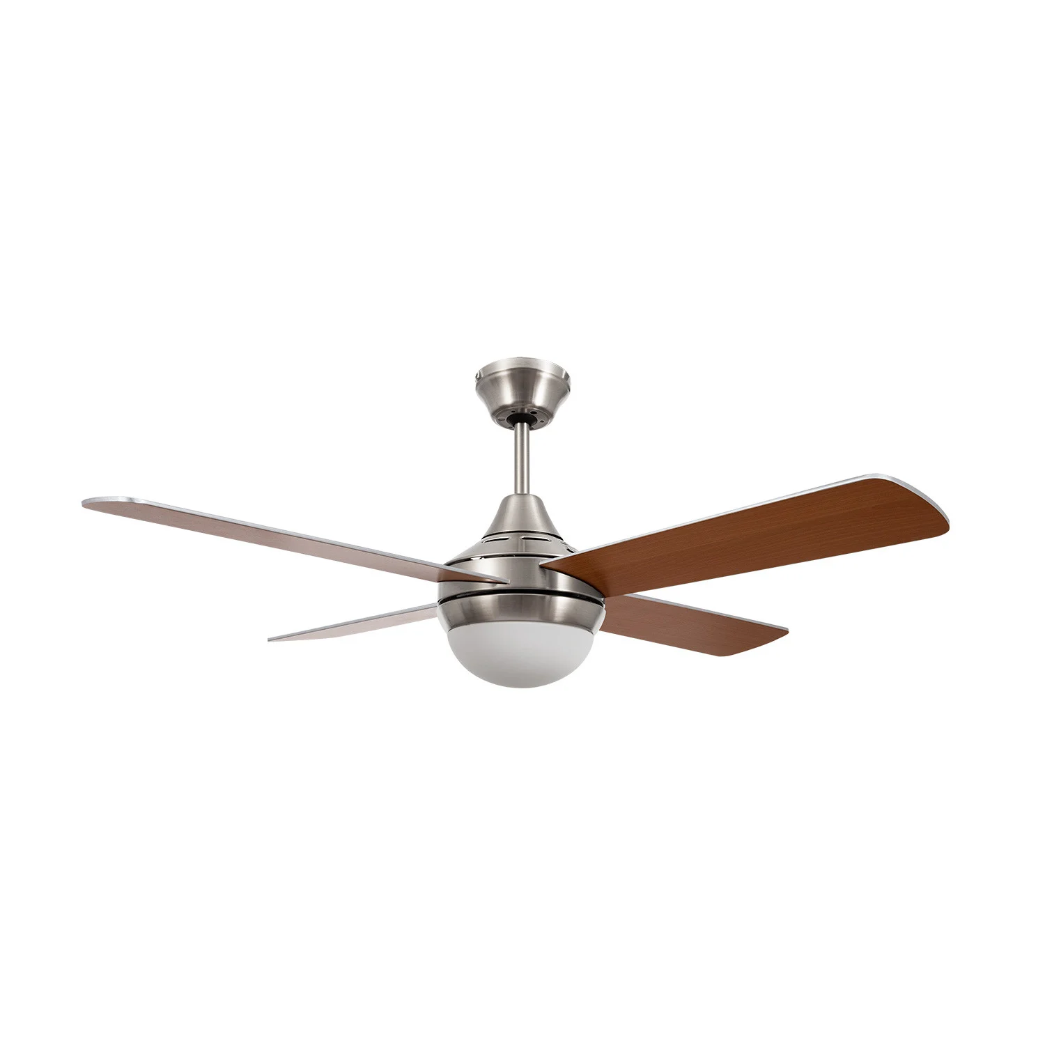 Ventilador de Techo Niquel / Marrón 1XE27 AC con Mando a Distancia y Palas Reversibles