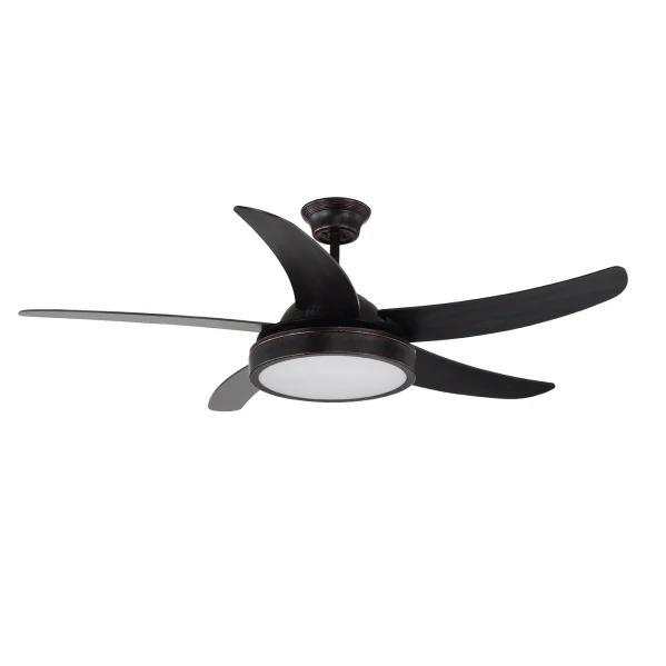 Ventilador de Techo LED  36W Marrón Rústico/Marrón-Haya  Motor AC Verano 4000K con Mando a Distancia y Palas Reversibles