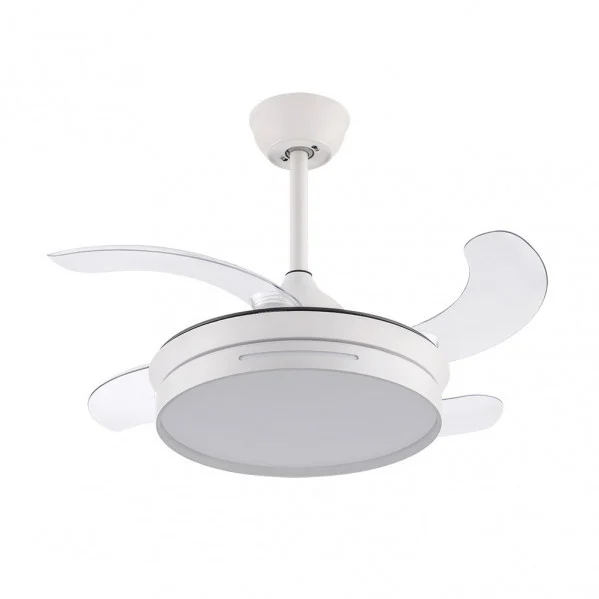 Ventilador de Techo LED  48W Blanco  Motor DC Verano e Invierno 3000+4000+6000 con Mando a Distancia y Palas Retráctiles