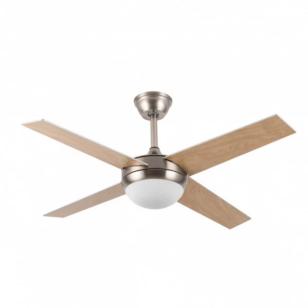 Ventilador de Techo    Níquel / Haya – Plata 2XE27 Motor DC Verano e Invierno con Mando a Distancia y Palas Reversibles