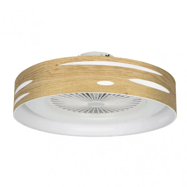 Ventilador de Techo LED  72W Blanco/Madera Clara  Motor AC Verano 3000+4000+6000 con Mando a Distancia
