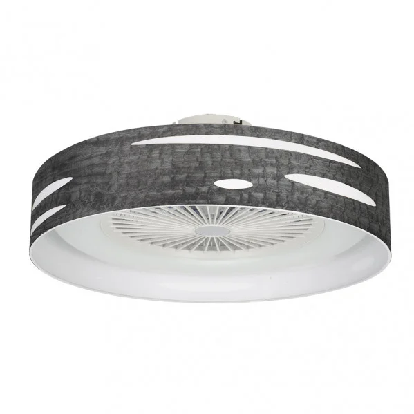 Ventilador de Techo LED  72W Blanco/Madera Negra  Motor AC Verano 3000+4000+6000 con Mando a Distancia