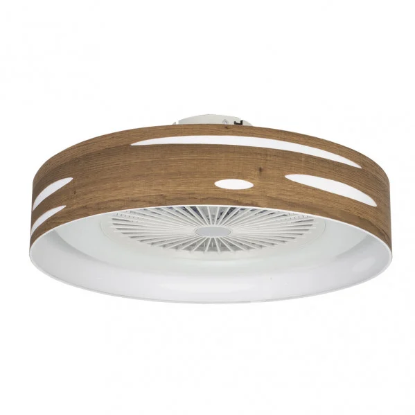 Ventilador de Techo LED  72W Blanco/Madera Oscura  Motor AC Verano 3000+4000+6000 con Mando a Distancia