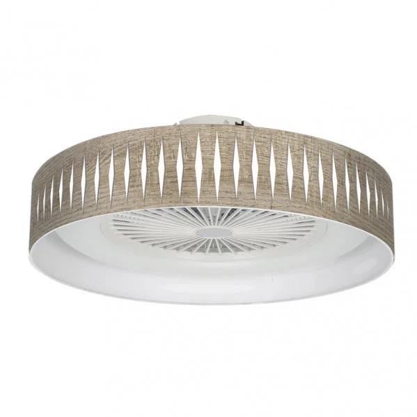 Ventilador de Techo LED  72W Blanco/Madera Gris  Motor AC Verano 3000+4000+6000 con Mando a Distancia