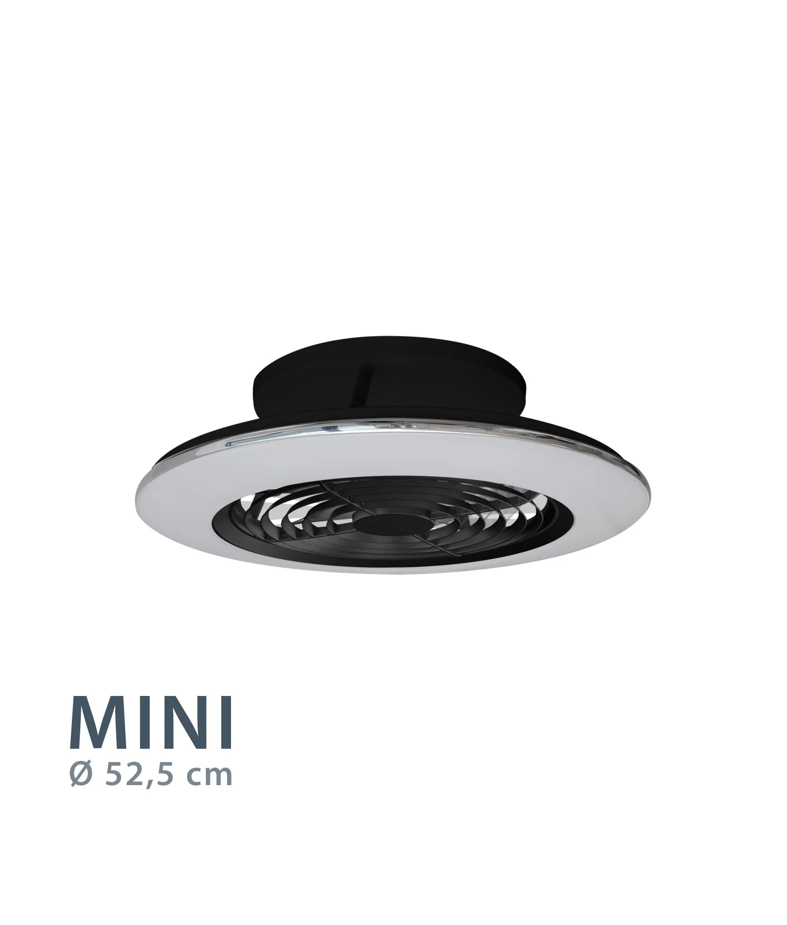 Ventilador plafón ALISIO MINI negro Ø 52,5 cm