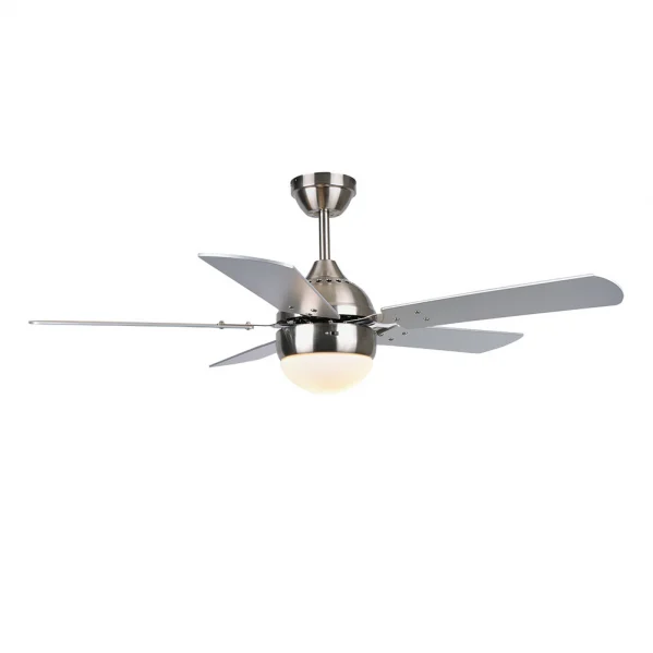 Ventilador de Techo Níquel / Plata – Haya 1XE27 Motor AC Verano e Invierno y Palas Reversibles