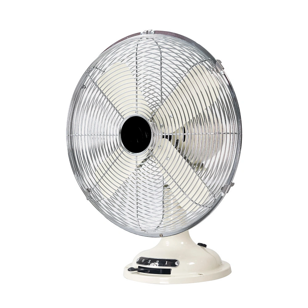 Ventilador de Sobremesa 37W Crema/Cromo Metal Motor AC