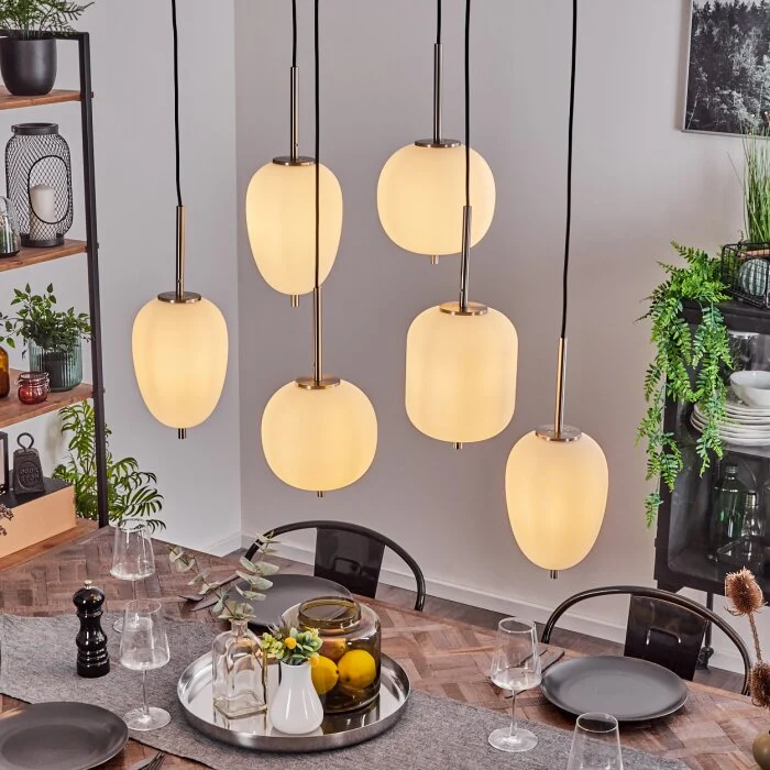 Verbania Lámpara Colgante Níquel-mate, 6 luces