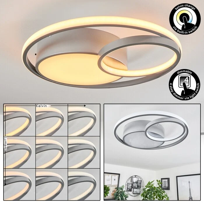 Vignier Lámpara de Techo LED Titanio, 1 luz