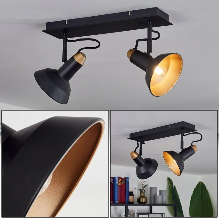 Vouzy Lámpara de Techo Negro, 2 luces