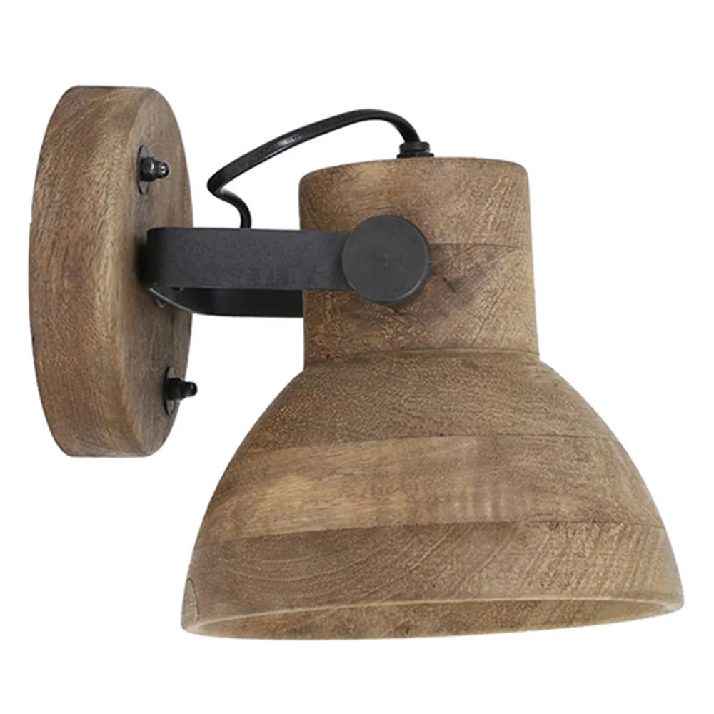 Wall lamp 21x17x19 cm ILANIO wood brown+matt black