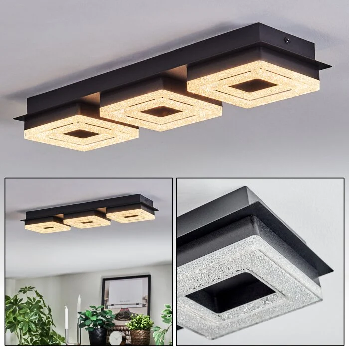 Walon Plafones LED Negro, 1 luz