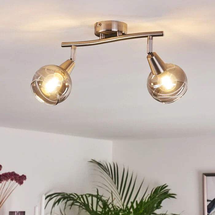 Warga Lámpara de Techo Níquel-mate, 2 luces