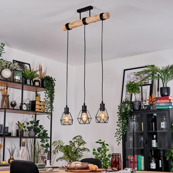 Yaak Lámparas suspendidas, Lámparas colgantes Crudo, Negro, 3 luces