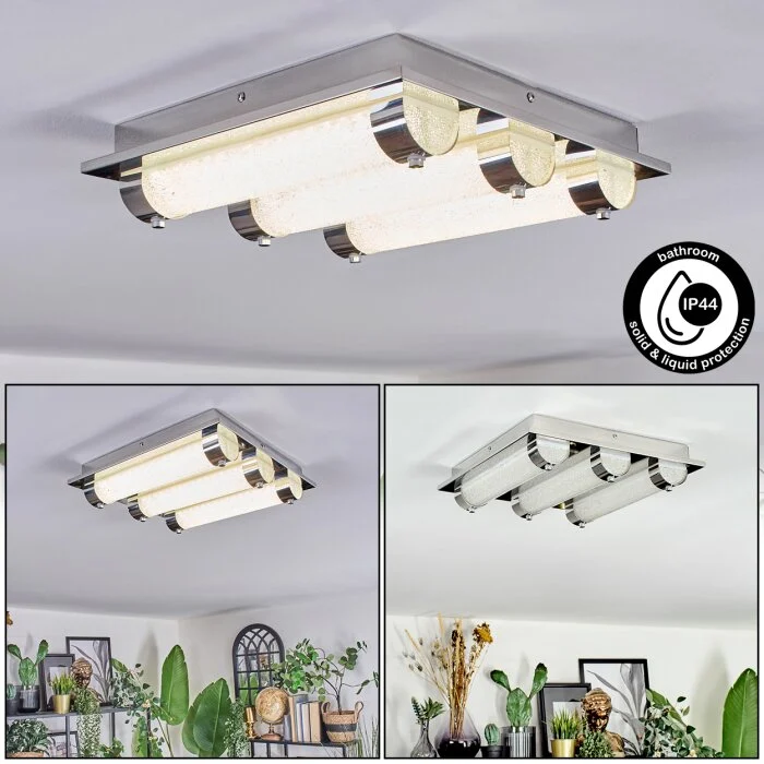 Zamar Plafones LED Cromo, 3 luces